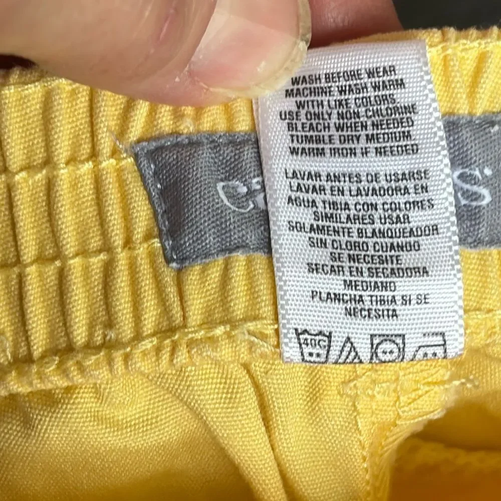 Carter’s Yellow Infant Baby Girls Casual Cuffed Summer Shorts Preppy Size 12M